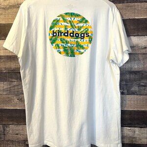 Birddogs White Tropical Palm‎ Leaf Logo T-Shirt XL Preppy Coastal Beach